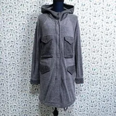 DIESEL☆パーカー　フード　フルジップアップ　ポケット多数　起毛　グレー