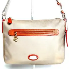 0270 COACH ナイロン ショルダーバッグ ベージュ