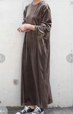 チャオパニック　カットベロアマキシワンピース