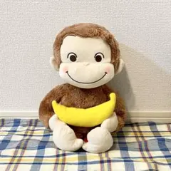おさるのジョージ 赤いほっぺ Lぬいぐるみ バナナ