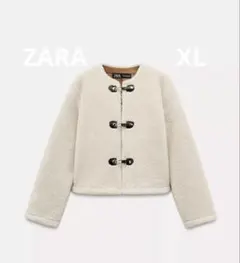 ZARA トグルボタンジャケット ファージャケット XL