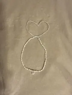 ハンドメイド ビーズ ネックレス ホワイトのサムネイル