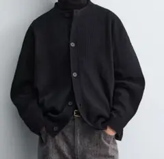 ZARAリブ編み ニットカーディガン ボタン付き　 色　ブラウン