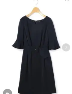 【LAISSE PASSE】洗えるフレアースリーブワンピース