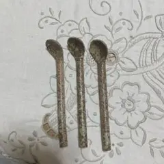 陶器製 ミニスプーン 3本セット 茶道具 カトラリー デザート用　12cm