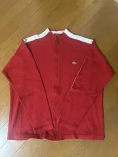 LACOSTE ラコステ ニット ジップアップ ジャケット レッド