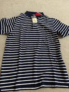 古着 Arnold Palmer ネイビー/ホワイトストライプ ポロシャツ