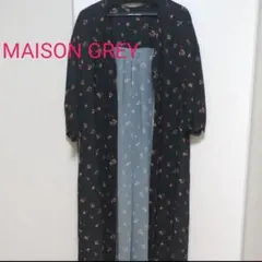 MAYISON GREY 花柄 半袖 ロングカーディガン ワンピース 黒のサムネイル