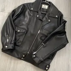 M.P Studios ブラック ダブルライダースジャケット