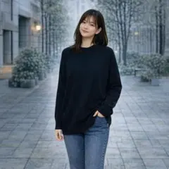 AMERICAN HOLIC セーター 長袖 Fサイズ ブラック シンプル