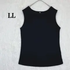 クロスデザイン XL(LL) ブラック タンクトップ コットン混 ゆったり