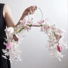 新品ブライダルブーケ　ブートニア付き　アーティフィシャルフラワー