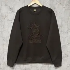 【Disney】リップルダンボールニット ミッキーアップリケ スウェットXLのサムネイル