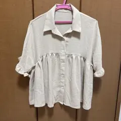 SHEIN 半袖シャツブラウス ベージュ Sサイズ