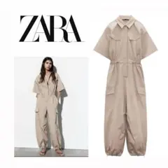 t*a様 【新品未使用】ZARA 即完品 ギャバジンシャツスタイル ジャンプスー
