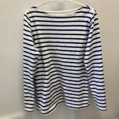 無印　ストライプ長袖Tシャツ　白×青