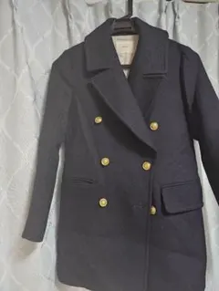 100%ウール ダブルブレストジャケット　コートネイビ－