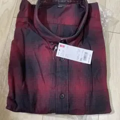 ユニクロ　フランネルチェックシャツ　長袖　ボタンダウンカラー　3XL