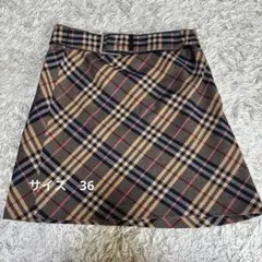 【美品】BURBERRY BLUE LABEL チェック柄タイトスカート 36