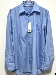 149【新品】 GU イージーケアレギュラーフィットシャツ(長袖) ブルー XL