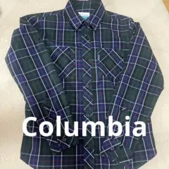 Columbia 長袖シャツ M ダークグリーン チェック