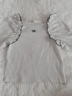 ems フリル付きホワイトTシャツ ME刺繍のサムネイル