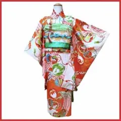 レトロ正絹白朱鶴鼓　七五三　お着物フルセット　7歳 レトロ正絹白朱鶴鼓 七五三 お着物フルセット 7歳 - メルカリ