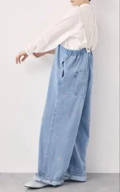 サマンサモスモス　　【オーガニックコットン】デニムサロペット