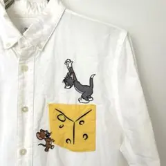 【大人気】グラニフ トムとジェリー コラボ 刺繍 長袖シャツ Graniph
