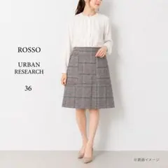 URBAN RESEARCH ROSSO チェック柄台形スカート 36 グレーのサムネイル