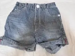 ストライプ ボタン付き ショートパンツ