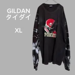 GILDAN タイダイ ロンT XL ブラック パイレーツ 長袖Tシャツのサムネイル