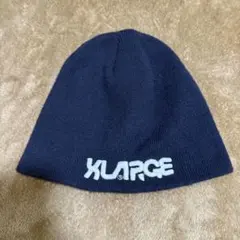 XLARGE ネイビー ニット帽 ロゴ入り