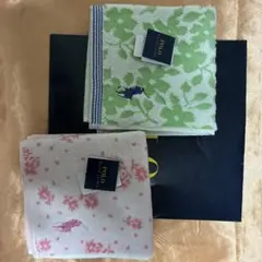 POLO 花柄タオルハンカチ 2枚セット