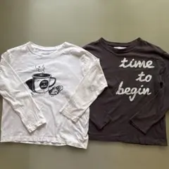 長袖カットソー 2枚セット（ホワイト・ダークグレー）