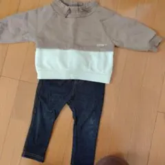 m.board トレーナー 90サイズ ブラウン・ホワイト