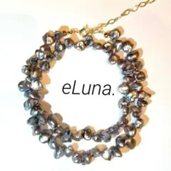 ケシパール 花びら ネックレス 真珠 クレオパトラ グレー 　淡水パール 01