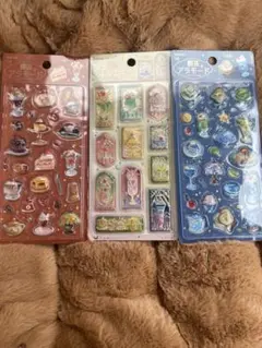 きゅるるんシール　喫茶アラモード　ブリュレ　シェル　ステンドグラス　3点セット