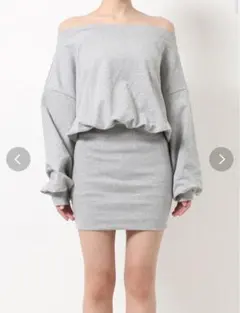 ジェイダ GYDAドッキングオフショルスウェットワンピース