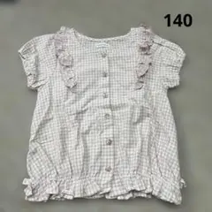 birthday ママラク ギンガムチェック チュニック ブラウス 140cm