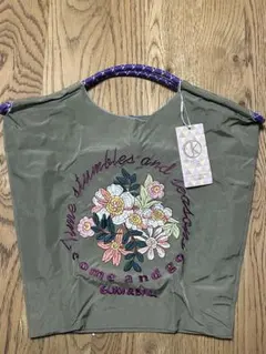 D.KELLY 花柄刺繍トートバッグ Mサイズ　エコバッグ