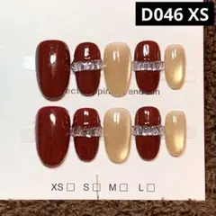 現品ネイルチップ　ショートオーバル　ワインレッドマグネットバイカラーツヤワンホン