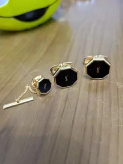 YSL イヴサンローラン カフス タイピン セット 八角形