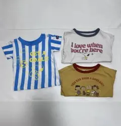 スヌーピー UNIQLO ブランシェス 90〜100 半袖 Tシャツ 3枚セット