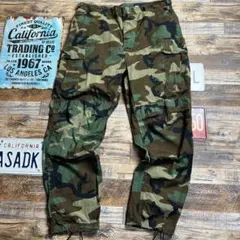 米軍実物 US ARMY ウッドランドカモ カーゴパンツ LARGE-LONG