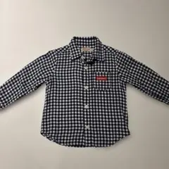 mikiHOUSE ネイビー・ホワイトチェックシャツ　90サイズ