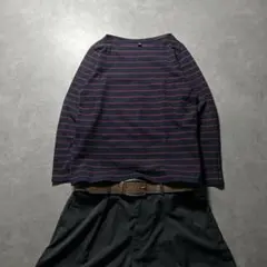 old uniqlo グランジ ボーダー ロンT Y2K 短丈 フェード
