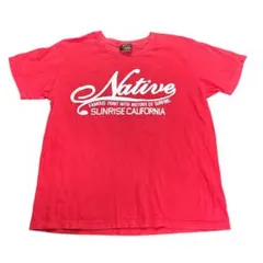 プリントTシャツ　レッド　アメカジ　古着　8#c