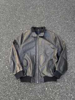 70s80s レザージャケット G-9 ブルゾン ブランケット付き チェック