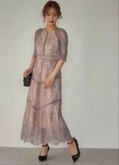 ドレス ショルダーギャザーラッセルレースワンピース レディース　ドーリードール